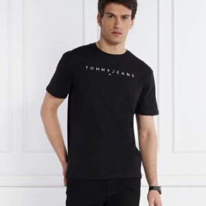 TOMMY JEANS Linear Logo T-Shirt – Black